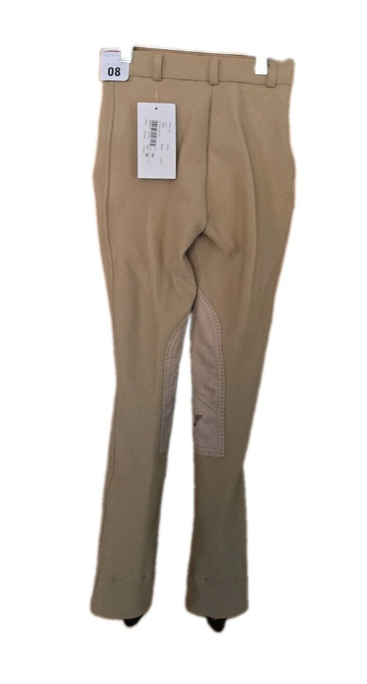 TuffRider Girls Riding Tights Sz 08 Equestrian Knee Patch Tan New With Tags